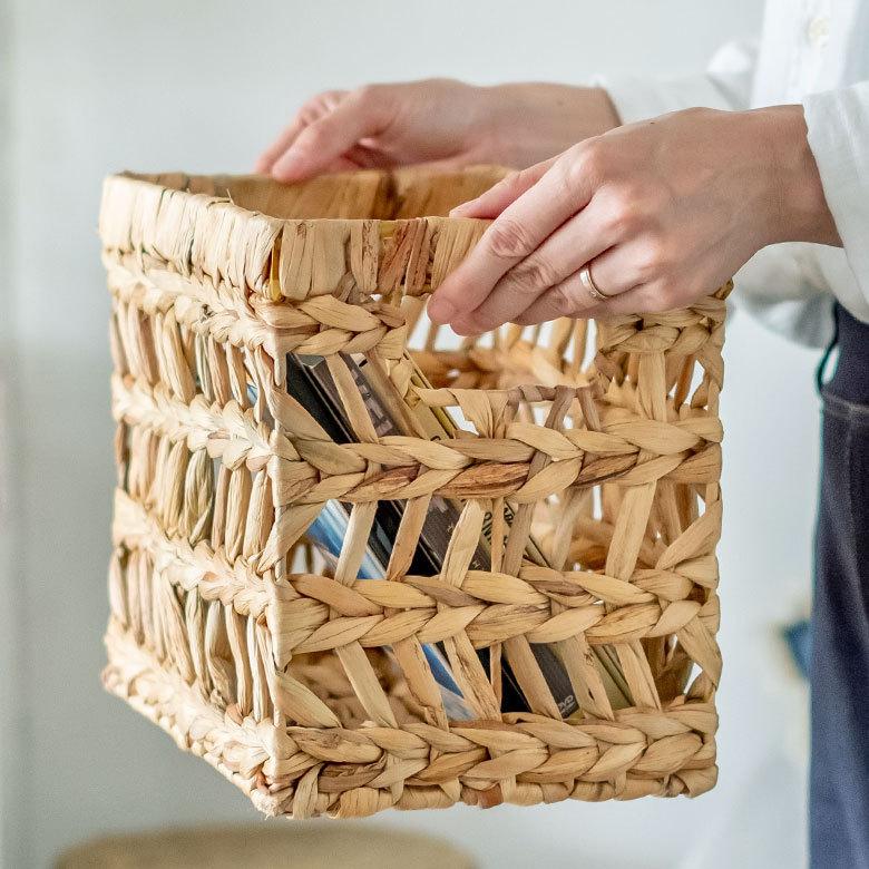 インナー ボックス かご バスケット カゴ 収納 ケース 約 W 19.5cm D27cm H 23cm 小物 荷物 おもちゃ 雑貨 衣類 入れ ハンドル 持ち手 おしゃれ 北欧 51316 | ブランド登録なし | 14