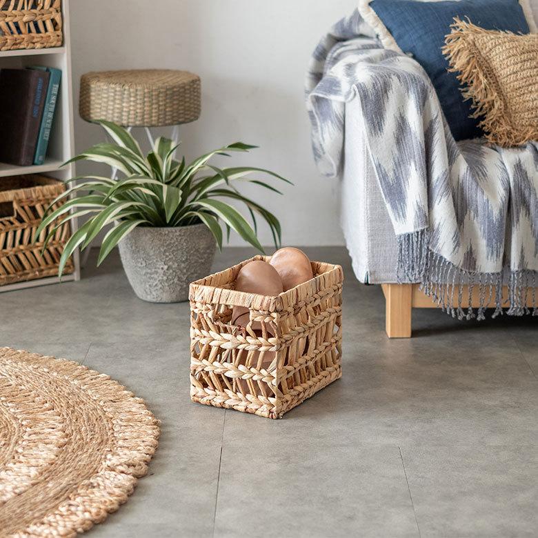 インナー ボックス かご バスケット カゴ 収納 ケース 約 W 19.5cm D27cm H 23cm 小物 荷物 おもちゃ 雑貨 衣類 入れ ハンドル 持ち手 おしゃれ 北欧 51316 | ブランド登録なし | 03