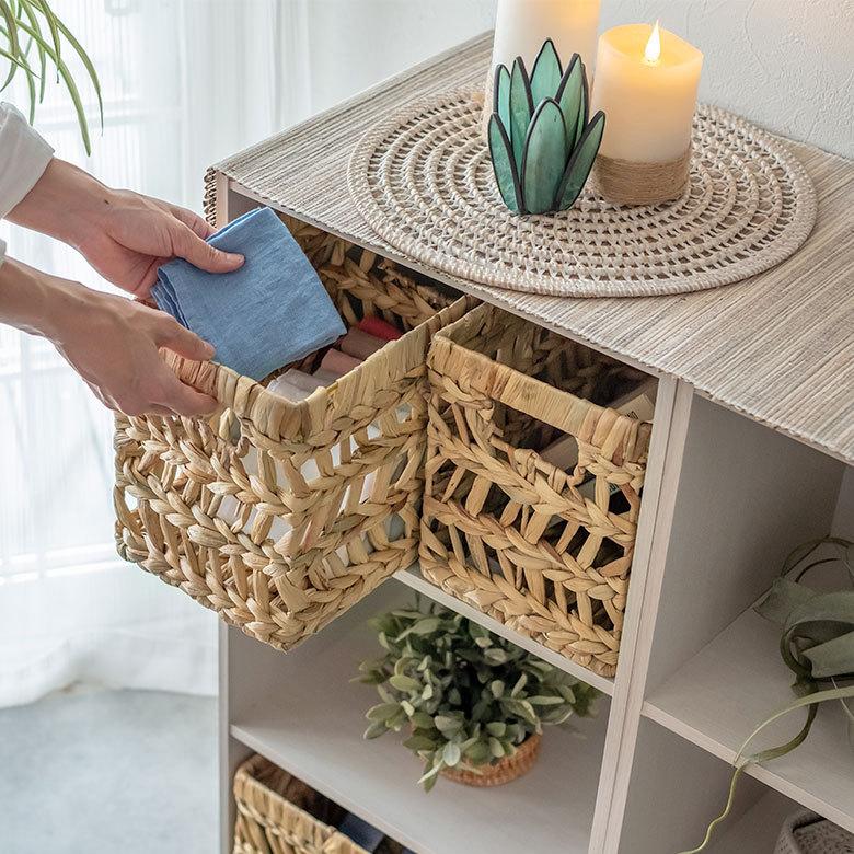 インナー ボックス かご バスケット カゴ 収納 ケース 約 W 19.5cm D27cm H 23cm 小物 荷物 おもちゃ 雑貨 衣類 入れ ハンドル 持ち手 おしゃれ 北欧 51316 | ブランド登録なし | 07