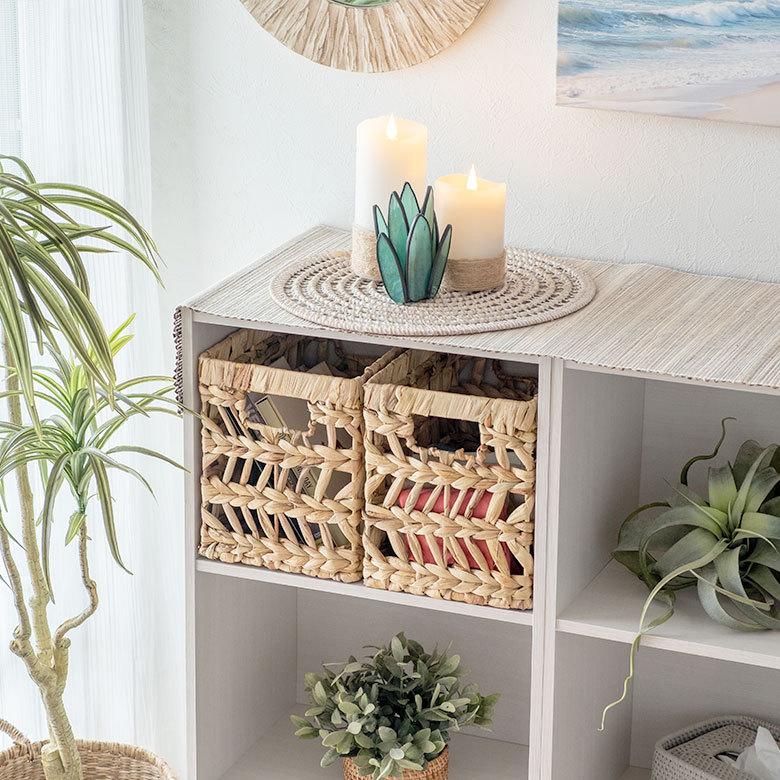 インナー ボックス かご バスケット カゴ 収納 ケース 約 W 19.5cm D27cm H 23cm 小物 荷物 おもちゃ 雑貨 衣類 入れ ハンドル 持ち手 おしゃれ 北欧 51316 | ブランド登録なし | 08