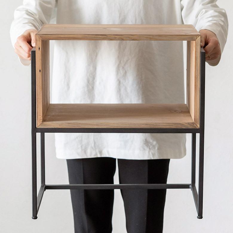 サイドテーブル ナイト テーブル ラック 木製 ウッド アイアン 寝室 リビング ボタニーク シンプル モダン ナチュラル 北欧 51317 | ELEMENTS（インテリア） | 06