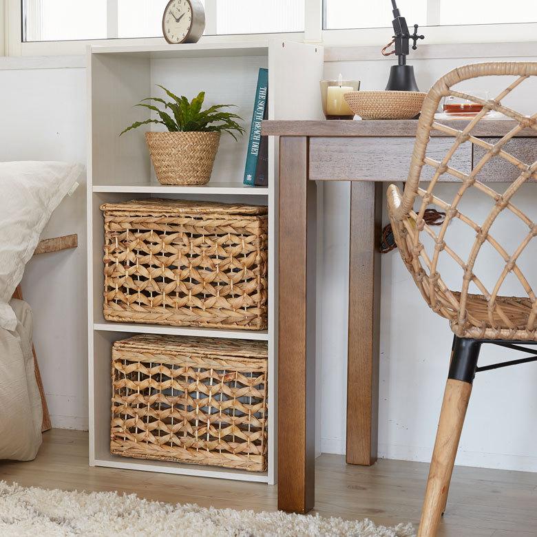 かご バスケット ふた付き 持ち手 ウォーターヒヤシンス 深型 Mサイズ W 35cm 積み重ね おしゃれ 北欧 BOHO 51318 | ELEMENTS（インテリア） | 10