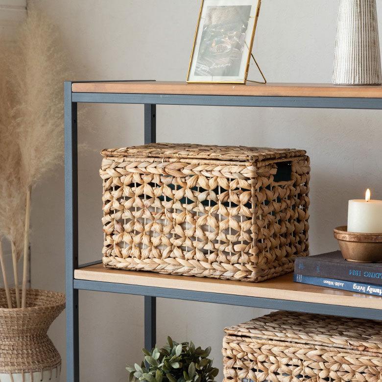 かご バスケット ふた付き 持ち手 ウォーターヒヤシンス 深型 Mサイズ W 35cm 積み重ね おしゃれ 北欧 BOHO 51318 | ELEMENTS（インテリア） | 13