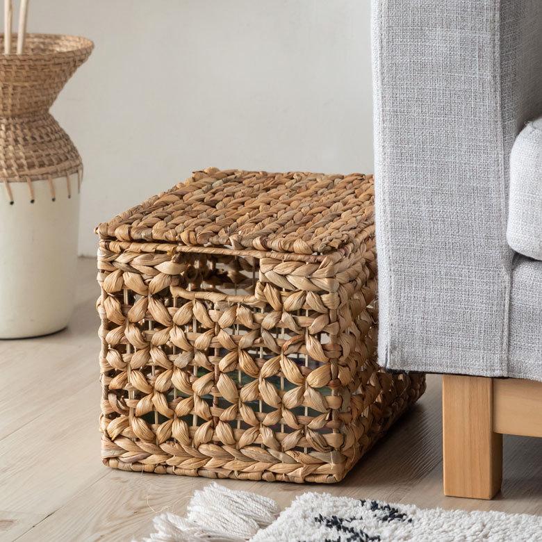 かご バスケット ふた付き 持ち手 ウォーターヒヤシンス 深型 Mサイズ W 35cm 積み重ね おしゃれ 北欧 BOHO 51318 | ELEMENTS（インテリア） | 14