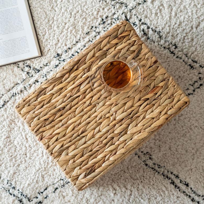 かご バスケット ふた 付き 持ち手 ウォーターヒヤシンス 深型 収納 ボックス フタ 蓋 ケース スタッキング 積み重ね おしゃれ 北欧 ナチュラル 西海岸 51319 | ELEMENTS（インテリア） | 11