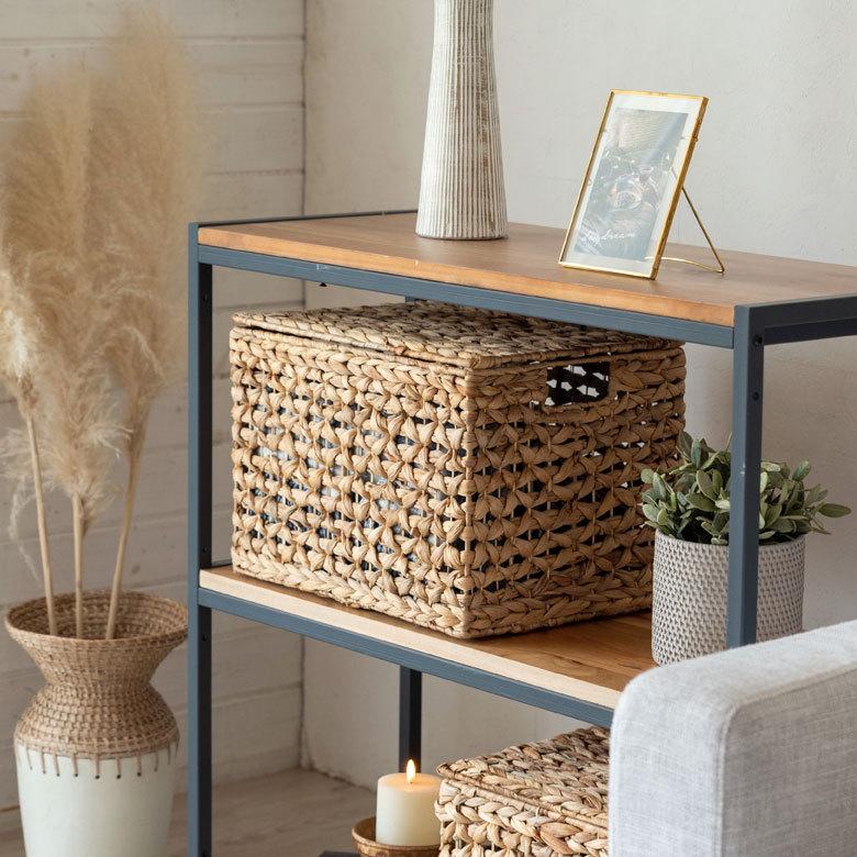 かご バスケット ふた 付き 持ち手 ウォーターヒヤシンス 深型 収納 ボックス フタ 蓋 ケース スタッキング 積み重ね おしゃれ 北欧 ナチュラル 西海岸 51319 | ELEMENTS（インテリア） | 13