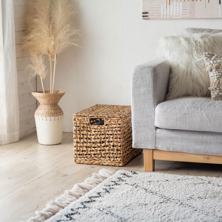 かご バスケット ふた 付き 持ち手 ウォーターヒヤシンス 深型 収納 ボックス フタ 蓋 ケース スタッキング 積み重ね おしゃれ 北欧 ナチュラル 西海岸 51319 | ELEMENTS（インテリア） | 16