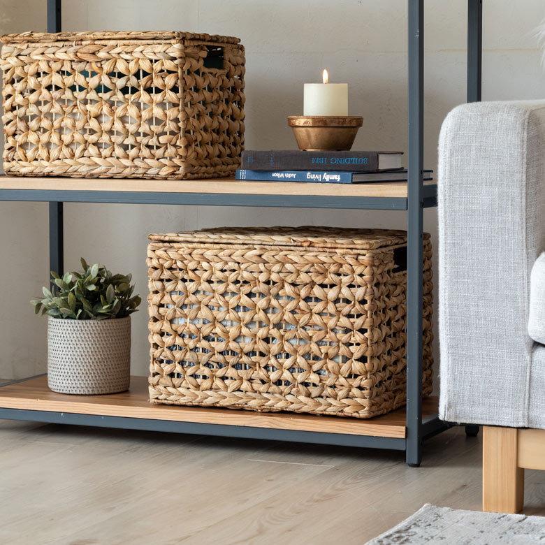 かご バスケット ふた 付き 持ち手 ウォーターヒヤシンス 深型 収納 ボックス フタ 蓋 ケース スタッキング 積み重ね おしゃれ 北欧 ナチュラル 西海岸 51319 | ELEMENTS（インテリア） | 07