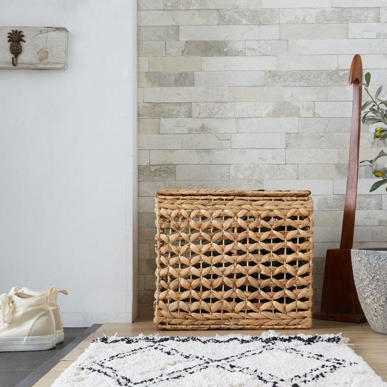 かご バスケット ふた 付き 持ち手 ウォーターヒヤシンス スリム 収納 ボックス フタ 蓋 ケース スタッキング  おしゃれ 北欧 ナチュラル 西海岸 51320 | ELEMENTS（インテリア） | 10