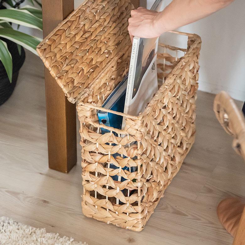かご バスケット ふた 付き 持ち手 ウォーターヒヤシンス スリム 収納 ボックス フタ 蓋 ケース スタッキング  おしゃれ 北欧 ナチュラル 西海岸 51320 | ELEMENTS（インテリア） | 13