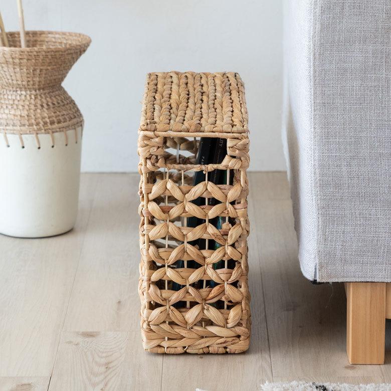 かご バスケット ふた 付き 持ち手 ウォーターヒヤシンス スリム 収納 ボックス フタ 蓋 ケース スタッキング  おしゃれ 北欧 ナチュラル 西海岸 51320 | ELEMENTS（インテリア） | 14