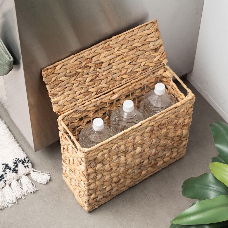 かご バスケット ふた 付き 持ち手 ウォーターヒヤシンス スリム 収納 ボックス フタ 蓋 ケース スタッキング  おしゃれ 北欧 ナチュラル 西海岸 51320 | ELEMENTS（インテリア） | 16