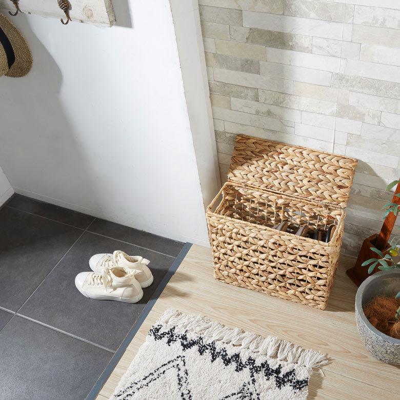 かご バスケット ふた 付き 持ち手 ウォーターヒヤシンス スリム 収納 ボックス フタ 蓋 ケース スタッキング  おしゃれ 北欧 ナチュラル 西海岸 51320 | ELEMENTS（インテリア） | 17