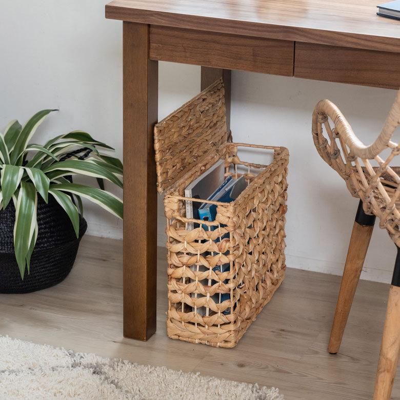 かご バスケット ふた 付き 持ち手 ウォーターヒヤシンス スリム 収納 ボックス フタ 蓋 ケース スタッキング  おしゃれ 北欧 ナチュラル 西海岸 51320 | ELEMENTS（インテリア） | 03