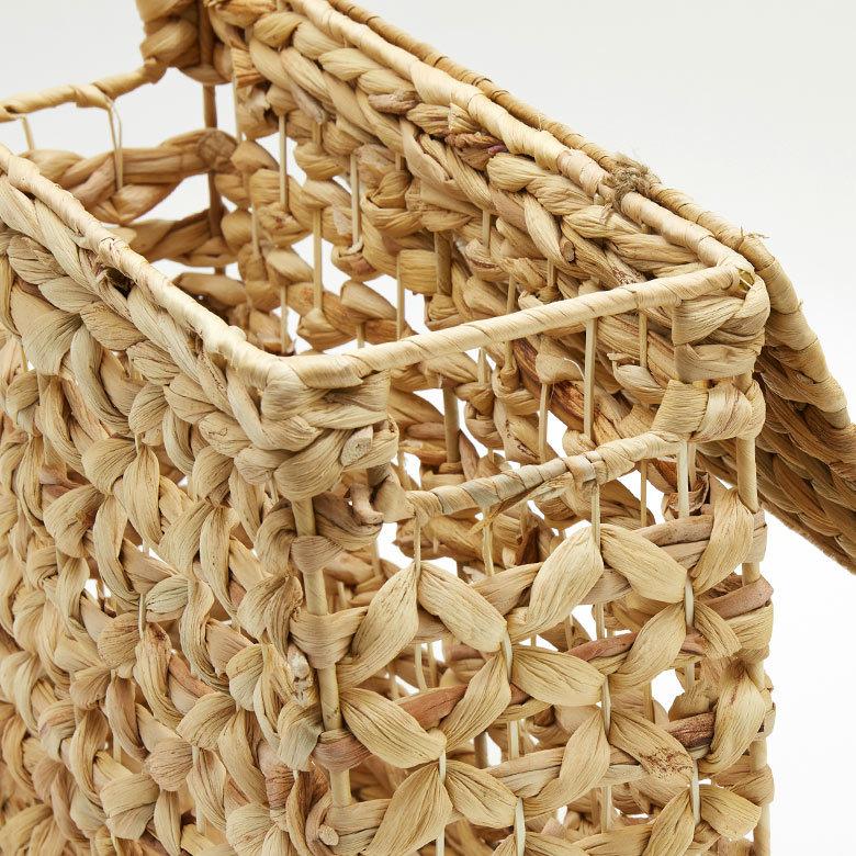 かご バスケット ふた 付き 持ち手 ウォーターヒヤシンス スリム 収納 ボックス フタ 蓋 ケース スタッキング  おしゃれ 北欧 ナチュラル 西海岸 51320 | ELEMENTS（インテリア） | 05