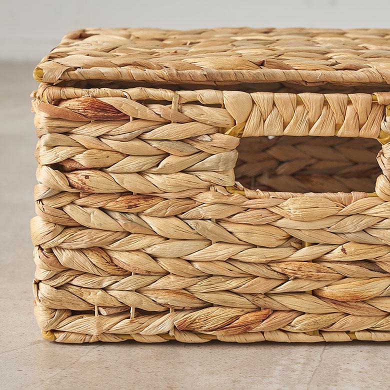 かご バスケット ウォーターヒヤシンス Mサイズ ふた 付き 収納 荷物 衣類 ハンドル 持ち手 ナチュラル おしゃれ 北欧 リゾート 雑貨 インテリア 西海岸 51369 | ELEMENTS（インテリア） | 13