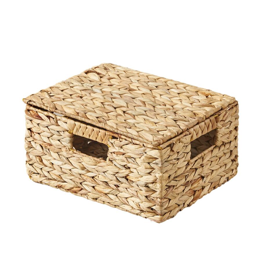 かご バスケット ウォーターヒヤシンス Mサイズ ふた 付き 収納 荷物 衣類 ハンドル 持ち手 ナチュラル おしゃれ 北欧 リゾート 雑貨 インテリア 西海岸 51369 | ELEMENTS（インテリア） | 20