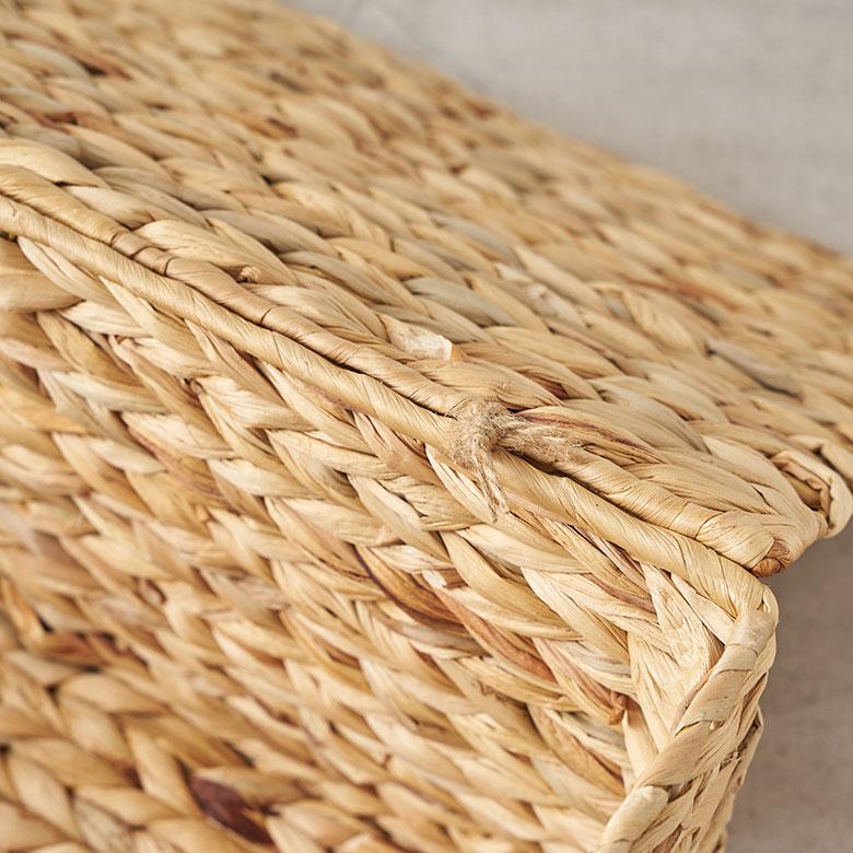 かご バスケット ウォーターヒヤシンス Lサイズ ふた 付き 収納 荷物 衣類 ハンドル 持ち手 ナチュラル おしゃれ 北欧 リゾート 雑貨 インテリア 西海岸 51370 | ELEMENTS（インテリア） | 15