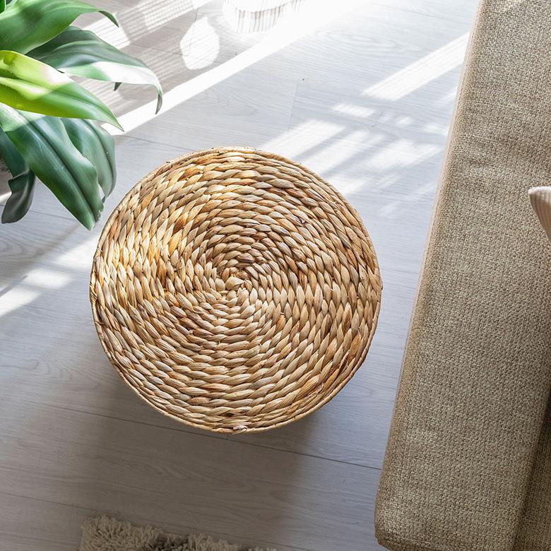バスケット ふた 付き テーブル 蓋 大きめ ウォーターヒヤシンス カゴ 収納 持ち手 ハンドル ランドリー ゴミ箱 ごみ箱 おしゃれ 北欧  西海岸 雑貨 51323 | ELEMENTS（インテリア） | 10