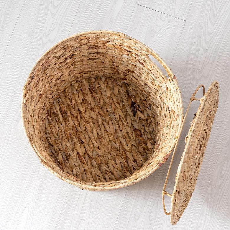 バスケット ふた 付き テーブル 蓋 大きめ ウォーターヒヤシンス カゴ 収納 持ち手 ハンドル ランドリー ゴミ箱 ごみ箱 おしゃれ 北欧  西海岸 雑貨 51323 | ELEMENTS（インテリア） | 17