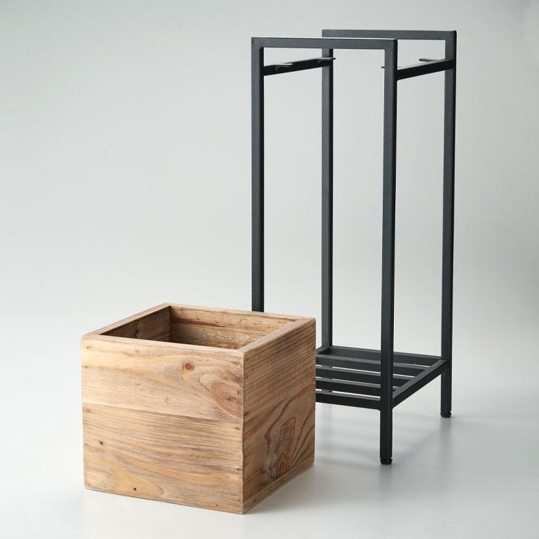 プランター スタンド カバー ラック 脚付き 木製 パイン材 トール 正方形 5号鉢対応 ボタニーク シェルフ フラワー 室内 おしゃれ 北欧 西海岸 51328 | ELEMENTS（インテリア） | 15