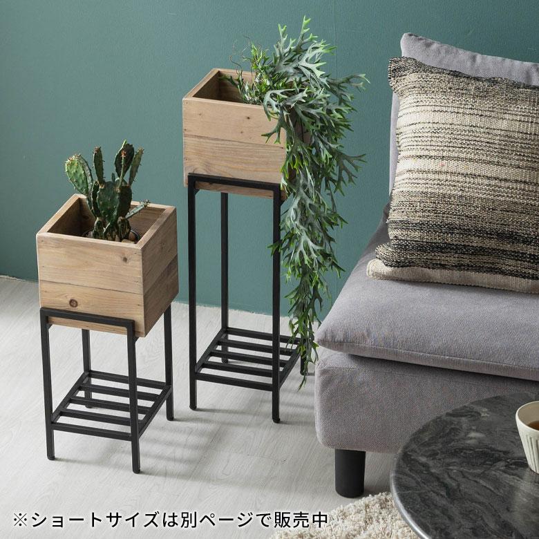 プランター スタンド カバー ラック 脚付き 木製 パイン材 トール 正方形 5号鉢対応 ボタニーク シェルフ フラワー 室内 おしゃれ 北欧 西海岸 51328 | ELEMENTS（インテリア） | 05