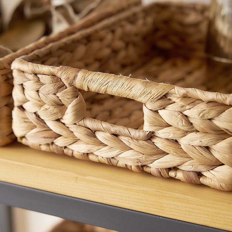 トレイ スクエア  S ウォーターヒヤシンス 取っ手付 デスク 食器 収納 トレー お盆 バスケット おしゃれ 北欧 韓国 インテリア 西海岸 51329 | ELEMENTS（インテリア） | 05