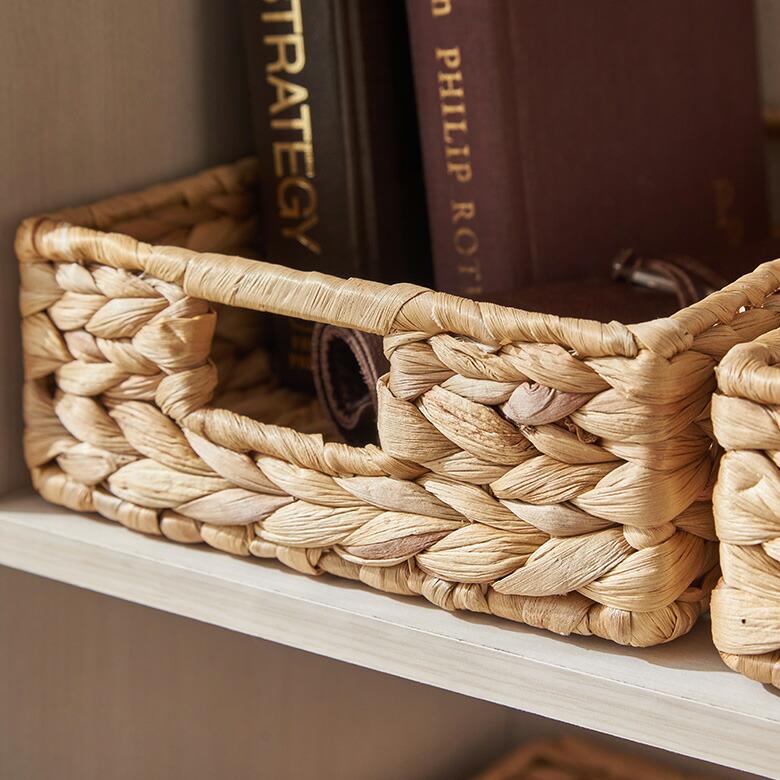 トレイ スクエア  S ウォーターヒヤシンス 取っ手付 デスク 食器 収納 トレー お盆 バスケット おしゃれ 北欧 韓国 インテリア 西海岸 51329 | ELEMENTS（インテリア） | 09