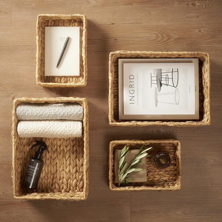 トレイ スクエア L ウォーターヒヤシンス 持ち手付 デスク 食器 収納 トレー お盆 バスケット おしゃれ 北欧 韓国 インテリア 西海岸 51330 | ELEMENTS（インテリア） | 11