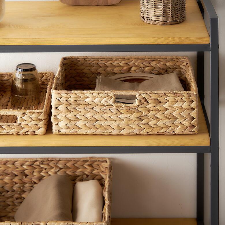 トレイ スクエア L ウォーターヒヤシンス 持ち手付 デスク 食器 収納 トレー お盆 バスケット おしゃれ 北欧 韓国 インテリア 西海岸 51330 | ELEMENTS（インテリア） | 01