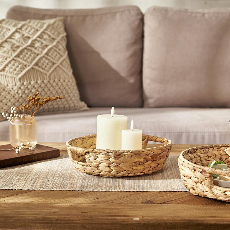 トレイ ラウンド  M ウォーターヒヤシンス 取っ手付 ラウンドトレー お盆 パン 入れ パン用バスケット 北欧 韓国 インテリア 西海岸 51331 | ELEMENTS（インテリア） | 11