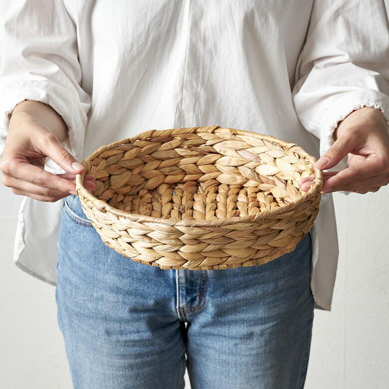 トレイ ラウンド  M ウォーターヒヤシンス 取っ手付 ラウンドトレー お盆 パン 入れ パン用バスケット 北欧 韓国 インテリア 西海岸 51331 | ELEMENTS（インテリア） | 13