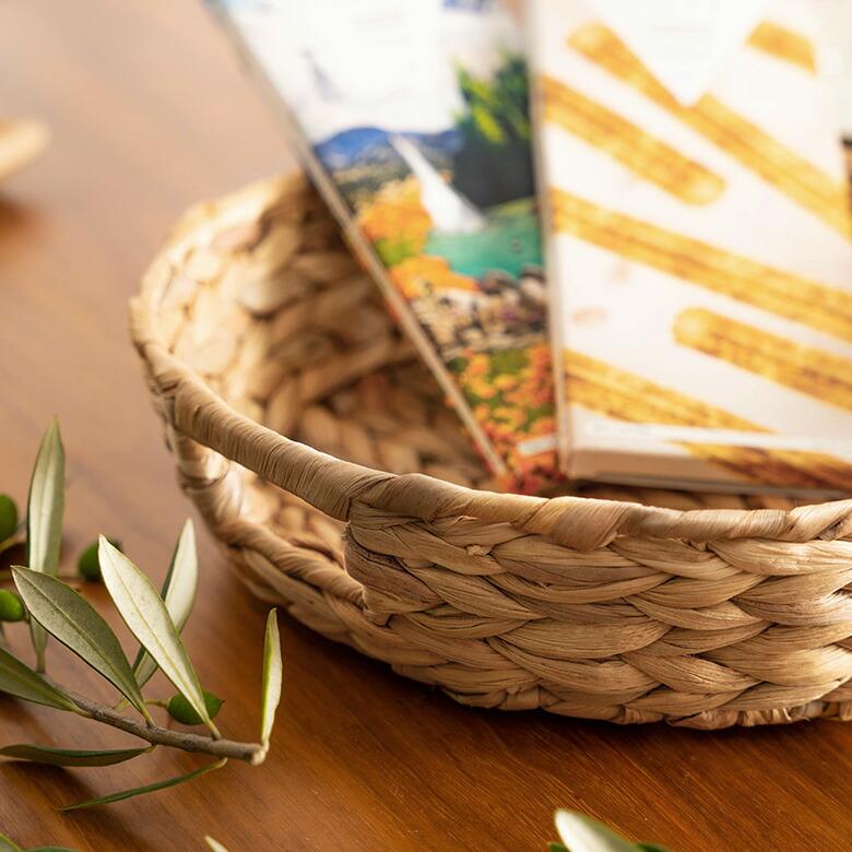 トレイ ラウンド  M ウォーターヒヤシンス 取っ手付 ラウンドトレー お盆 パン 入れ パン用バスケット 北欧 韓国 インテリア 西海岸 51331 | ELEMENTS（インテリア） | 02