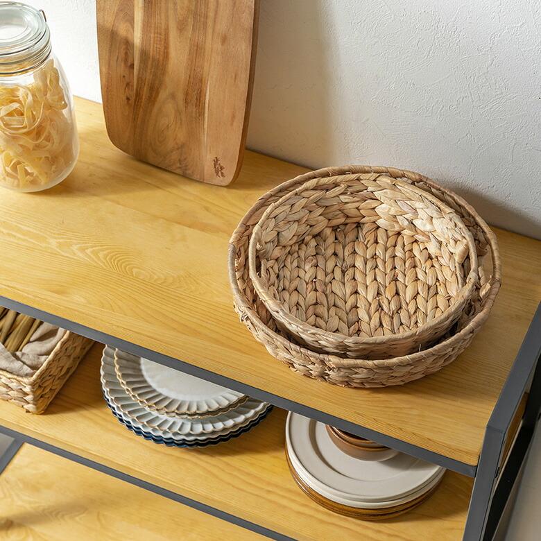 トレイ ラウンド  M ウォーターヒヤシンス 取っ手付 ラウンドトレー お盆 パン 入れ パン用バスケット 北欧 韓国 インテリア 西海岸 51331 | ELEMENTS（インテリア） | 04