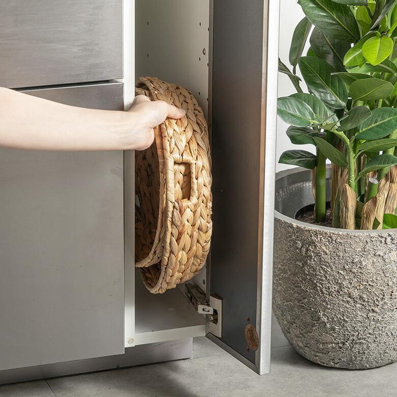 トレイ ラウンド  M ウォーターヒヤシンス 取っ手付 ラウンドトレー お盆 パン 入れ パン用バスケット 北欧 韓国 インテリア 西海岸 51331 | ELEMENTS（インテリア） | 08