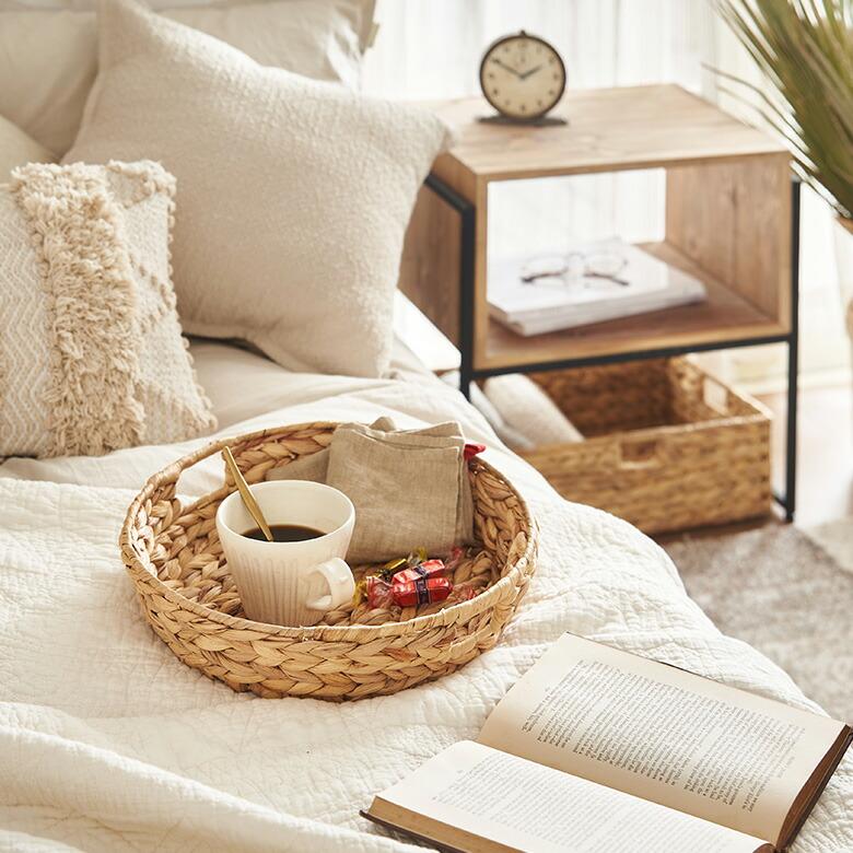 トレイ ラウンド L ウォーターヒヤシンス 持ち手付 ラウンドトレー お盆 パン 入れ パン用バスケット 北欧 韓国 インテリア 西海岸 51332 | ELEMENTS（インテリア） | 11