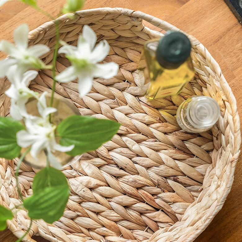 トレイ ラウンド L ウォーターヒヤシンス 持ち手付 ラウンドトレー お盆 パン 入れ パン用バスケット 北欧 韓国 インテリア 西海岸 51332 | ELEMENTS（インテリア） | 12