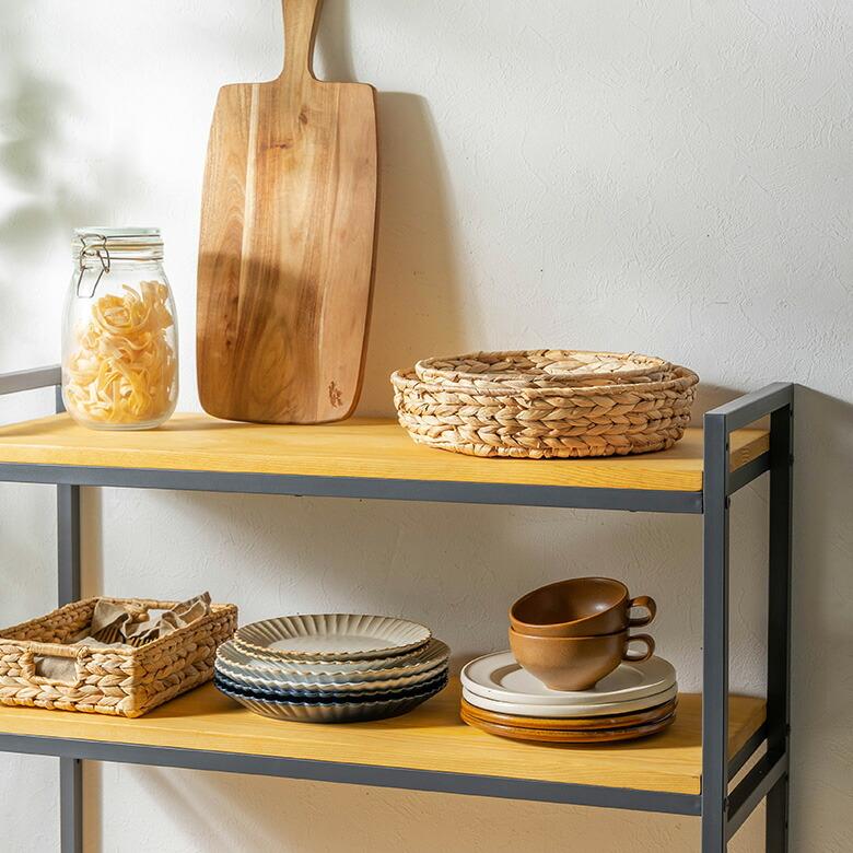 トレイ ラウンド L ウォーターヒヤシンス 持ち手付 ラウンドトレー お盆 パン 入れ パン用バスケット 北欧 韓国 インテリア 西海岸 51332 | ELEMENTS（インテリア） | 03