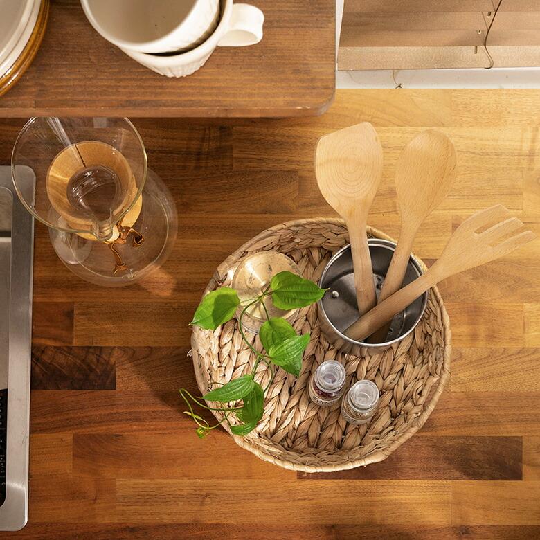 トレイ ラウンド L ウォーターヒヤシンス 持ち手付 ラウンドトレー お盆 パン 入れ パン用バスケット 北欧 韓国 インテリア 西海岸 51332 | ELEMENTS（インテリア） | 07