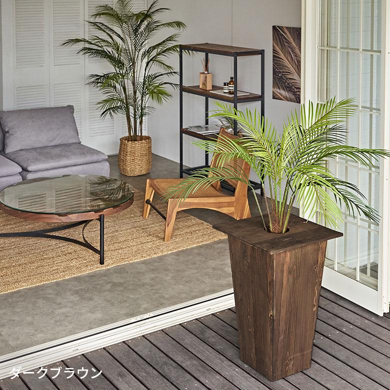 プランター カバー ウッド ボックス ウッド スクエア トール Mサイズ 7号用 インナーポット付き 底穴なし 約 W 33.5cm D 33.5cm H 65cm 植木鉢 l-51 | ブランド登録なし | 12