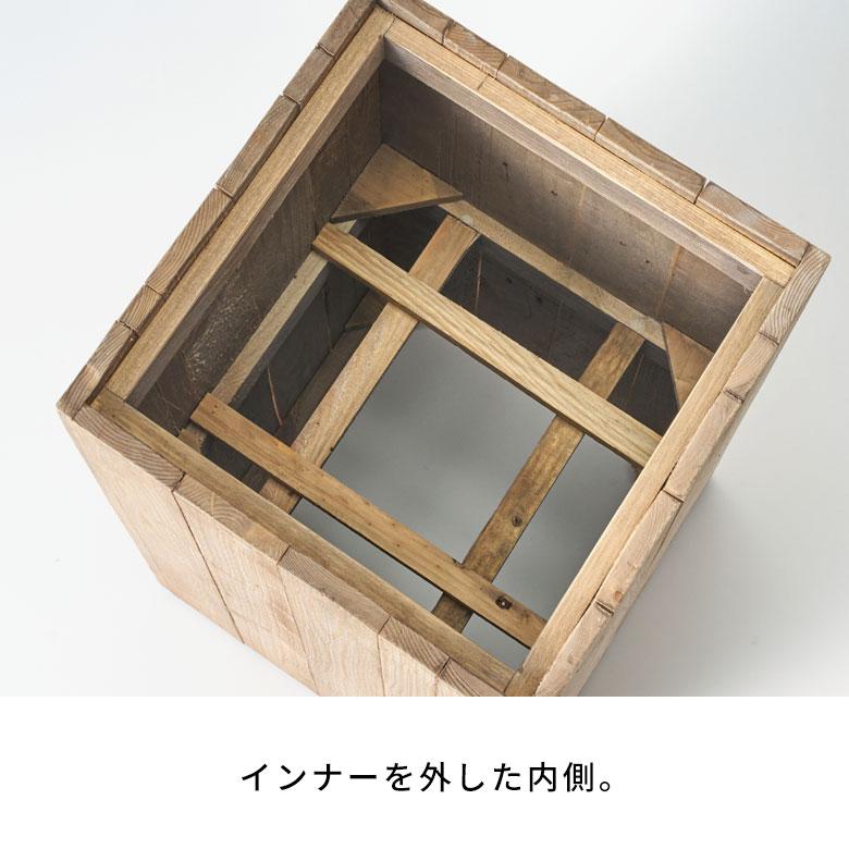 プランター カバー ウッド ボックス ウッド スクエア トール Mサイズ 7号用 インナーポット付き 底穴なし 約 W 33.5cm D 33.5cm H 65cm 植木鉢 l-51 | ブランド登録なし | 18