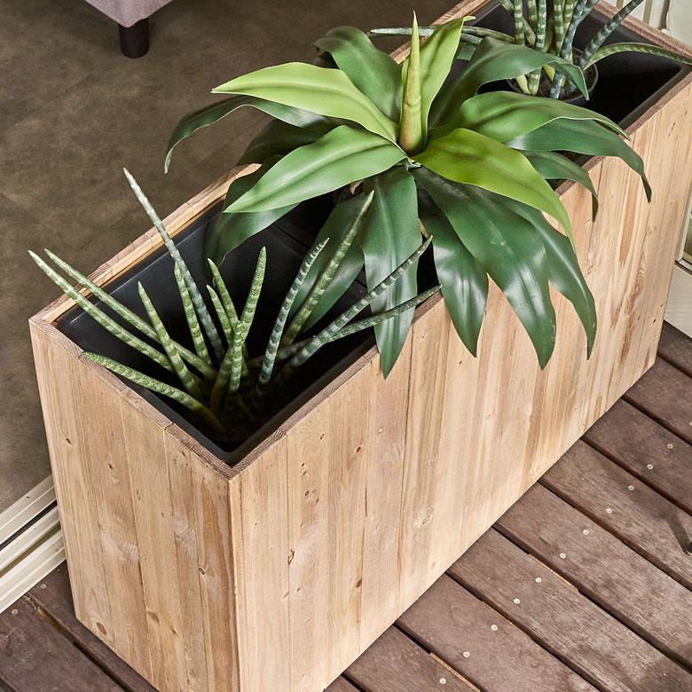 プランター カバー ウッド ボックス スクエア トール Mサイズ 7号用 トリプル ワイド 幅広 インナーポット付き 高さ 65cm 植木 鉢 おしゃれ 北欧 西海岸 51338 | ブランド登録なし | 11