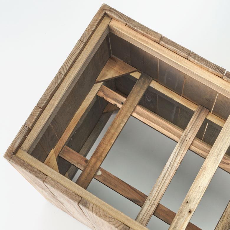 プランター カバー ウッド ボックス スクエア トール Mサイズ 7号用 トリプル ワイド 幅広 インナーポット付き 高さ 65cm 植木 鉢 おしゃれ 北欧 西海岸 51338 | ブランド登録なし | 15