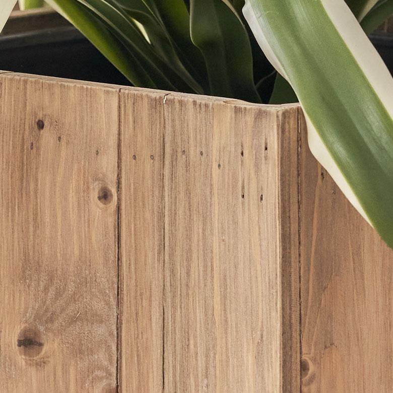プランター カバー ウッド ボックス スクエア トール Mサイズ 7号用 トリプル ワイド 幅広 インナーポット付き 高さ 65cm 植木 鉢 おしゃれ 北欧 西海岸 51338 | ブランド登録なし | 01