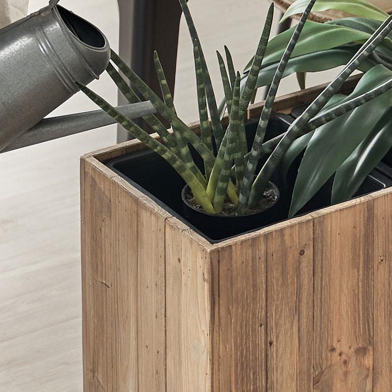 プランター カバー ウッド ボックス スクエア トール Mサイズ 7号用 トリプル ワイド 幅広 インナーポット付き 高さ 65cm 植木 鉢 おしゃれ 北欧 西海岸 51338 | ブランド登録なし | 07