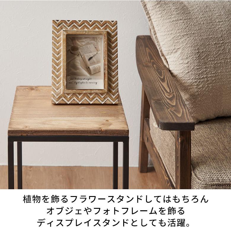 フラワー スタンド プランター 木製 アイアン Sサイズ 高さ 約 50cm シェルフ ラック サイド テーブル 飾り棚 花台 ミニ おしゃれ 北欧 家具 西海岸 5133 | ブランド登録なし | 09