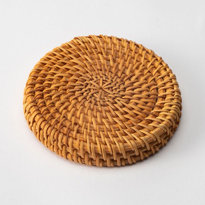 コースター ラタン 籐 約 直径 10cm トレイ トレー 小物 入れ 置き アクセサリー ピアス おしゃれ 北欧 リゾート 雑貨 インテリア 西海岸 メール便対応 51343 | ELEMENTS（インテリア） | 18