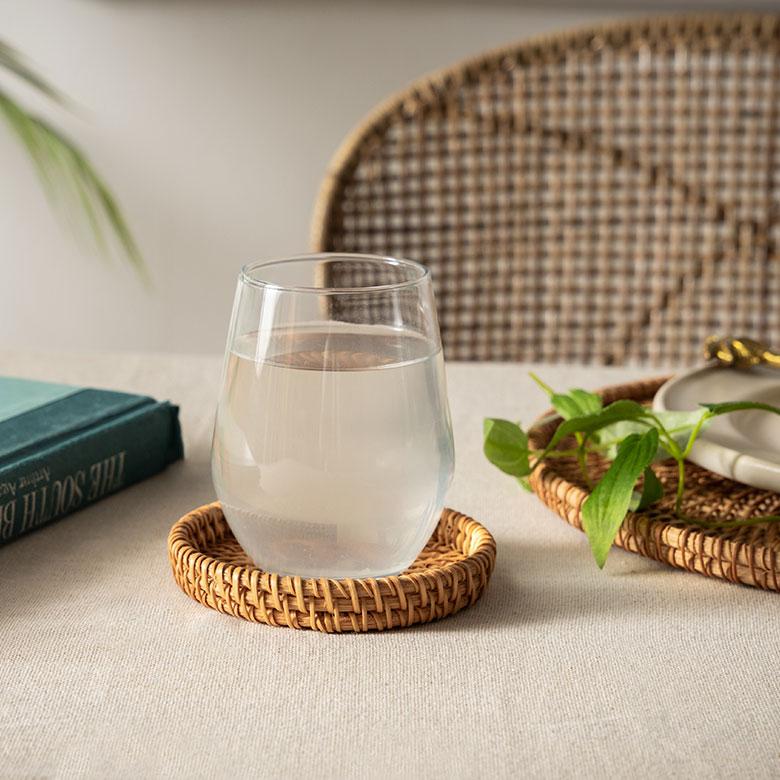 コースター ラタン 籐 約 直径 10cm トレイ トレー 小物 入れ 置き アクセサリー ピアス おしゃれ 北欧 リゾート 雑貨 インテリア 西海岸 メール便対応 51343 | ELEMENTS（インテリア） | 09