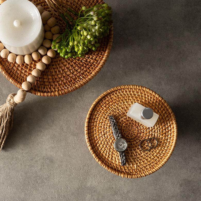 ケーキ スタンド ラタン 籐 約 直径 16cm Sサイズ お菓子 トレイ トレー 台 皿 コンポート クリスマス おしゃれ 北欧 リゾート 雑貨 インテリア 西海岸 51346 | ELEMENTS（インテリア） | 12