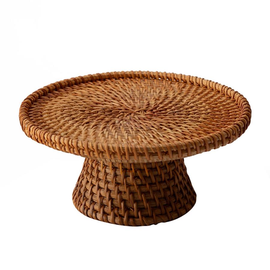 ケーキ スタンド ラタン 籐 約 直径 16cm Sサイズ お菓子 トレイ トレー 台 皿 コンポート クリスマス おしゃれ 北欧 リゾート 雑貨 インテリア 西海岸 51346 | ELEMENTS（インテリア） | 20